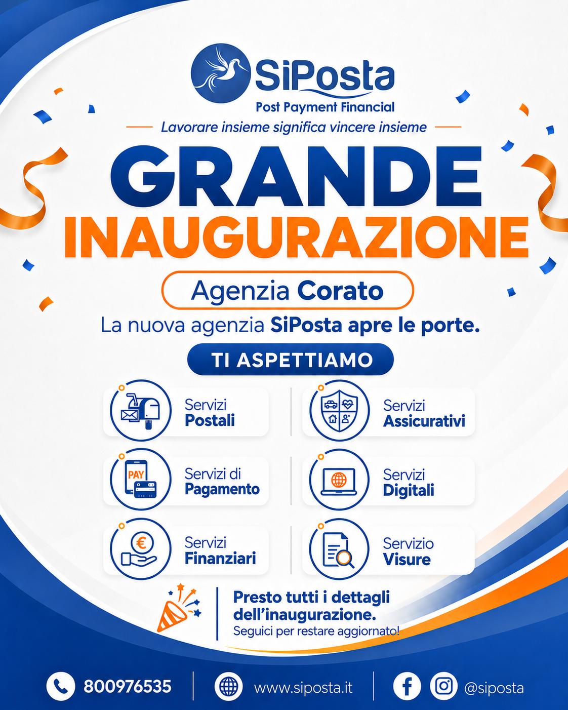 SiPosta il 24 Luglio inaugurazione Corato