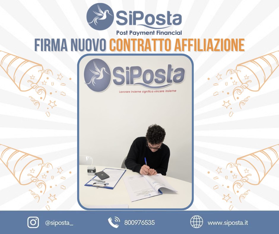Nuova firma in SiPosta: sottoscritto un contratto di affiliazione