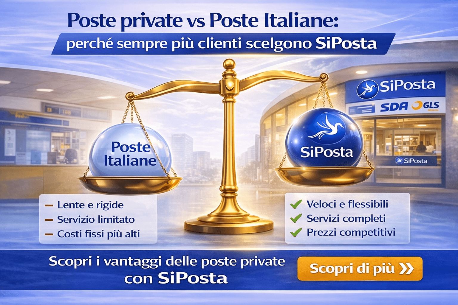 Poste private vs Poste Italiane: perch&eacute; sempre pi&ugrave; clienti scelgono SiPosta