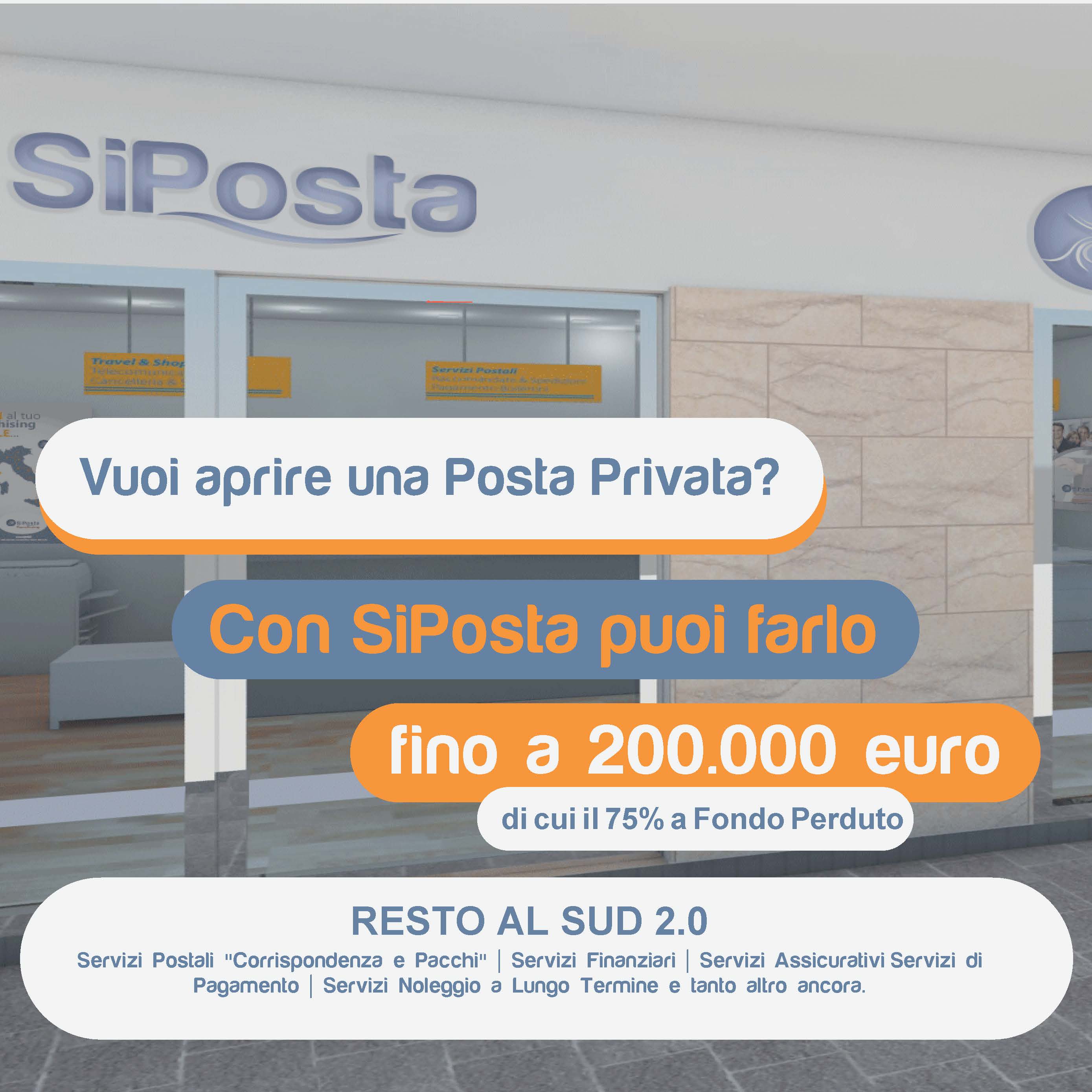 Resto al Sud 2.0 Invitali apri la tua posta privata in franchising con SiPosta